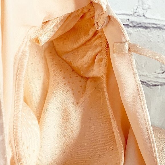 LPA Soft Blush Pink 3/4 Sleeve V Neck & Back Elettra Satin Jacquard Smocked S - Picture 5 of 13